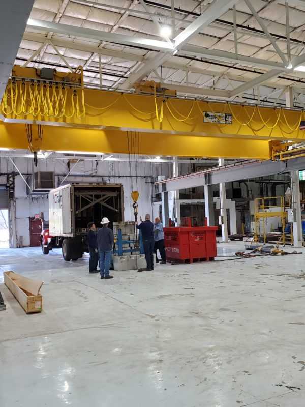 40 ton double girder bridge crane with 10 ton auxiliary hoist